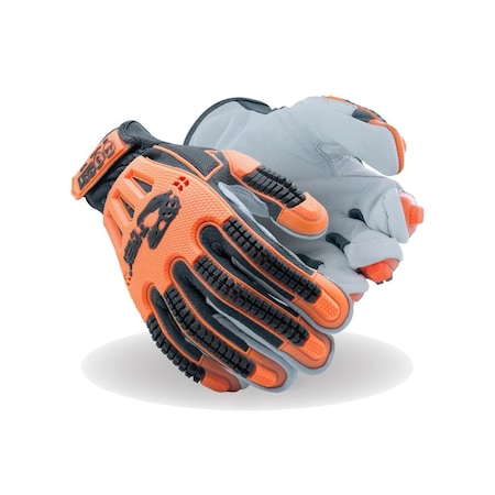 Magid TREX Windstorm Series TRX744 CoolMesh Back Goatskin Leather Palm Impact GloveCut Level A4, PR TRX744M